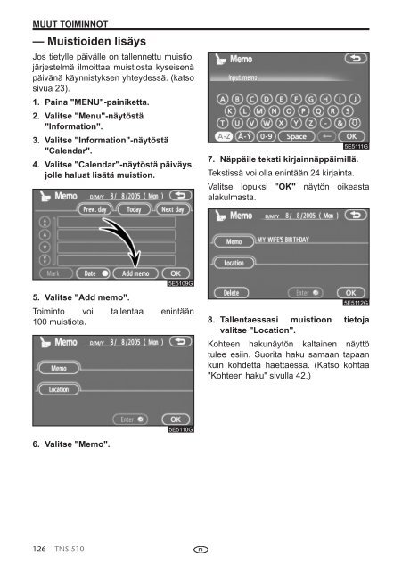 Toyota TNS510 - PZ445-00333-FI - TNS510 (Finnish) - mode d'emploi