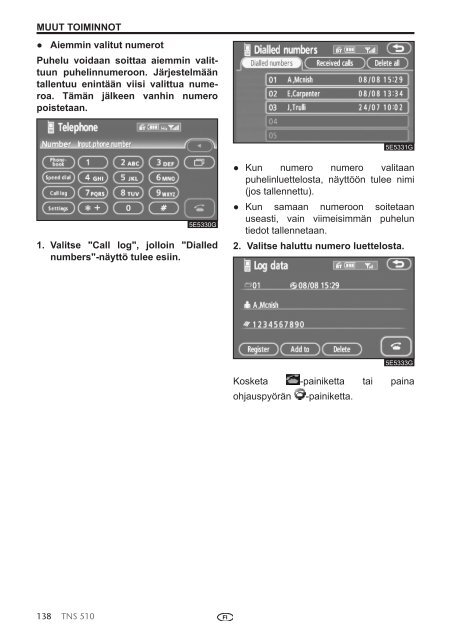 Toyota TNS510 - PZ445-00333-FI - TNS510 (Finnish) - mode d'emploi