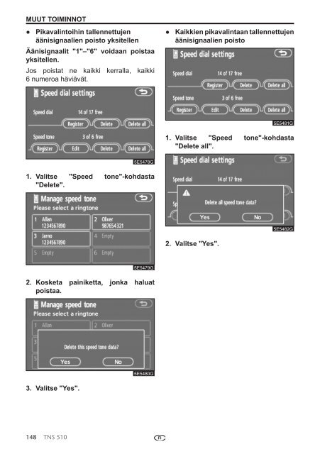 Toyota TNS510 - PZ445-00333-FI - TNS510 (Finnish) - mode d'emploi