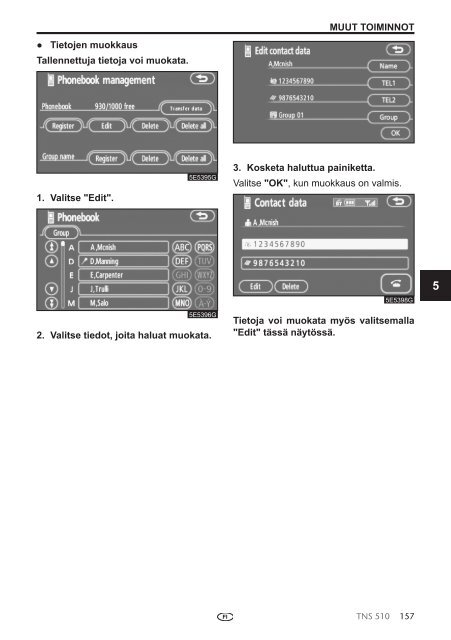 Toyota TNS510 - PZ445-00333-FI - TNS510 (Finnish) - mode d'emploi