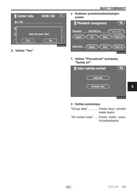 Toyota TNS510 - PZ445-00333-FI - TNS510 (Finnish) - mode d'emploi