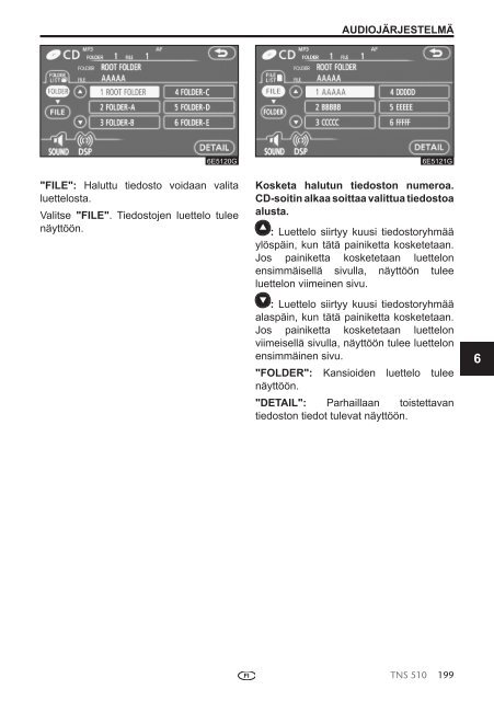 Toyota TNS510 - PZ445-00333-FI - TNS510 (Finnish) - mode d'emploi