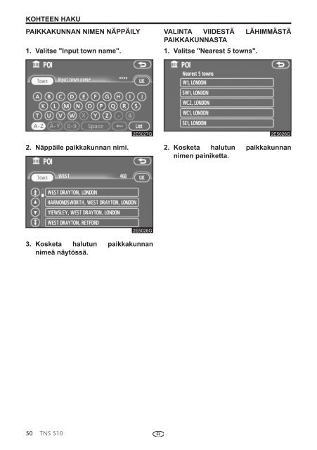 Toyota TNS510 - PZ445-00333-FI - TNS510 (Finnish) - mode d'emploi