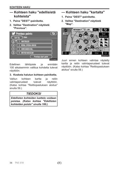 Toyota TNS510 - PZ445-00333-FI - TNS510 (Finnish) - mode d'emploi