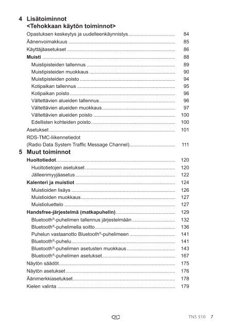 Toyota TNS510 - PZ445-00333-FI - TNS510 (Finnish) - mode d'emploi