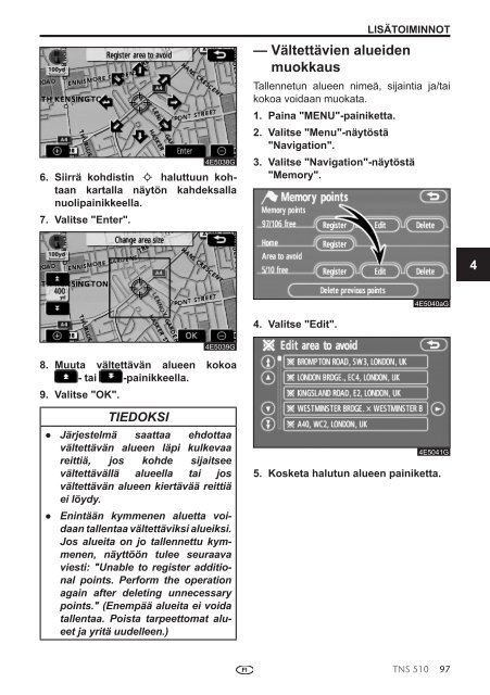 Toyota TNS510 - PZ445-00333-FI - TNS510 (Finnish) - mode d'emploi