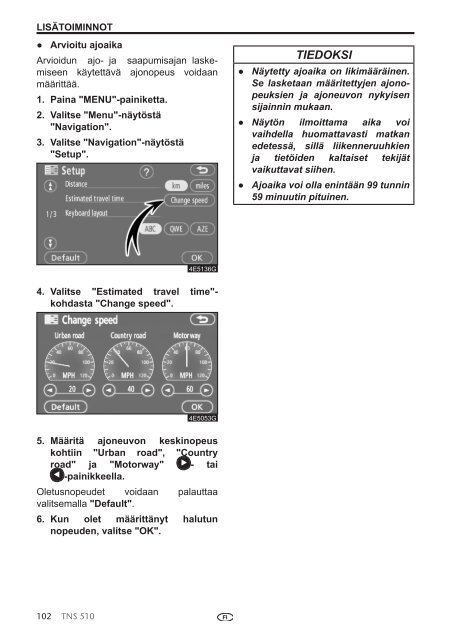 Toyota TNS510 - PZ445-00333-FI - TNS510 (Finnish) - mode d'emploi