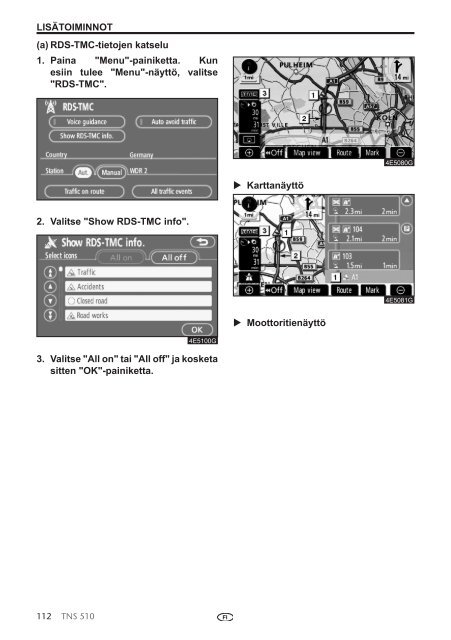 Toyota TNS510 - PZ445-00333-FI - TNS510 (Finnish) - mode d'emploi