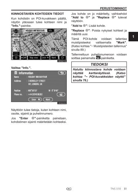 Toyota TNS510 - PZ445-00333-FI - TNS510 (Finnish) - mode d'emploi