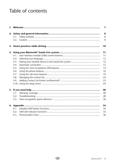 Toyota Bluetooth UIM English Danish Finnish Norwegian Swedish - PZ420-00295-NE - Bluetooth UIM English Danish Finnish Norwegian Swedish - mode d'emploi