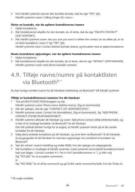 Toyota Bluetooth UIM English Danish Finnish Norwegian Swedish - PZ420-00295-NE - Bluetooth UIM English Danish Finnish Norwegian Swedish - mode d'emploi