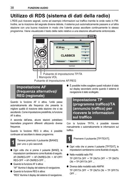 Toyota TNS410 - PZ420-E0333-IT - TNS410 - mode d'emploi