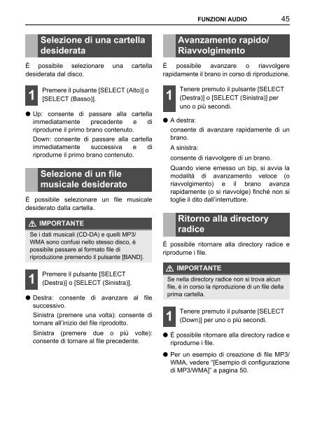 Toyota TNS410 - PZ420-E0333-IT - TNS410 - mode d'emploi