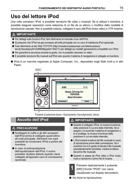 Toyota TNS410 - PZ420-E0333-IT - TNS410 - mode d'emploi