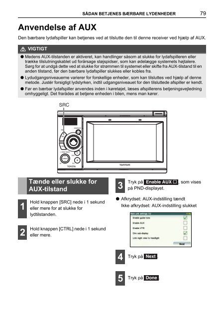 Toyota TNS410 - PZ420-E0333-DA - TNS410 - mode d'emploi