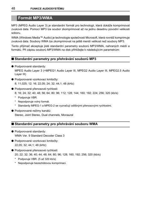 Toyota TNS410 - PZ420-E0333-CS - TNS410 - mode d'emploi