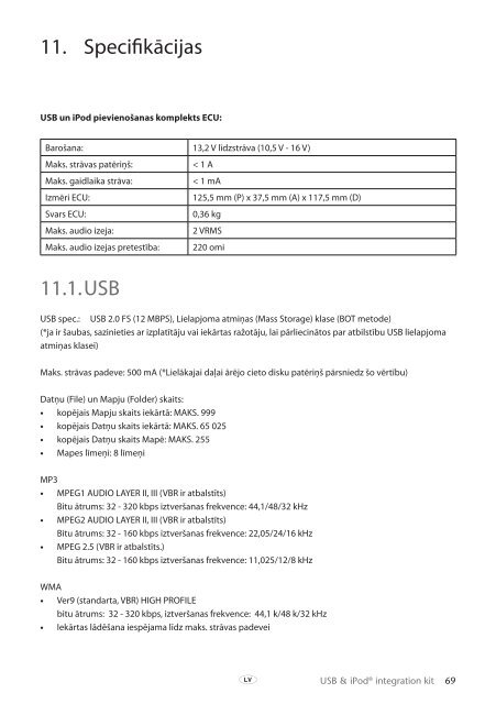 Toyota USB &amp;amp; iPod interface kit - PZ473-00266-00 - USB &amp; iPod interface kit (Russian, Latvian, Lithuanian, Estonian) - mode d'emploi