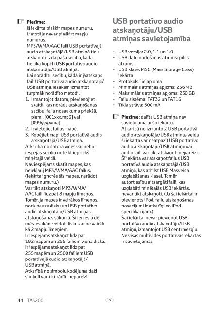 Toyota TAS200 - PZ420-00212-LV - TAS200 (Latvian) - mode d'emploi