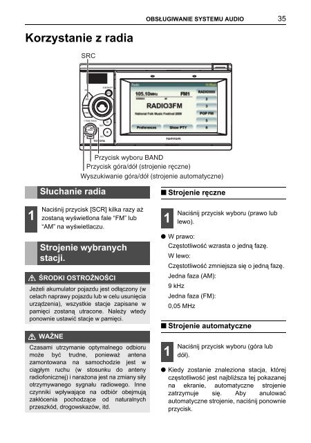 Toyota TNS410 - PZ420-E0333-PL - TNS410 - mode d'emploi