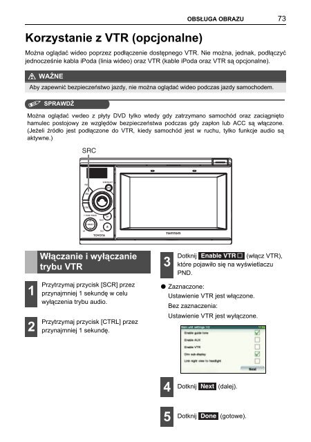 Toyota TNS410 - PZ420-E0333-PL - TNS410 - mode d'emploi