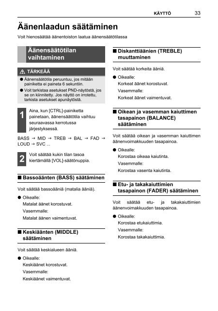 Toyota TNS410 - PZ420-E0333-FI - TNS410 - mode d'emploi