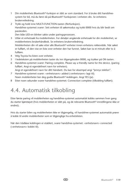 Toyota Bluetooth UIM English Danish Finnish Norwegian Swedish - PZ420-00295-NE - Bluetooth UIM English Danish Finnish Norwegian Swedish - mode d'emploi