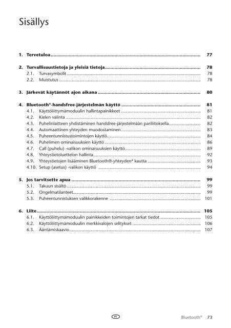 Toyota Bluetooth UIM English Danish Finnish Norwegian Swedish - PZ420-00295-NE - Bluetooth UIM English Danish Finnish Norwegian Swedish - mode d'emploi