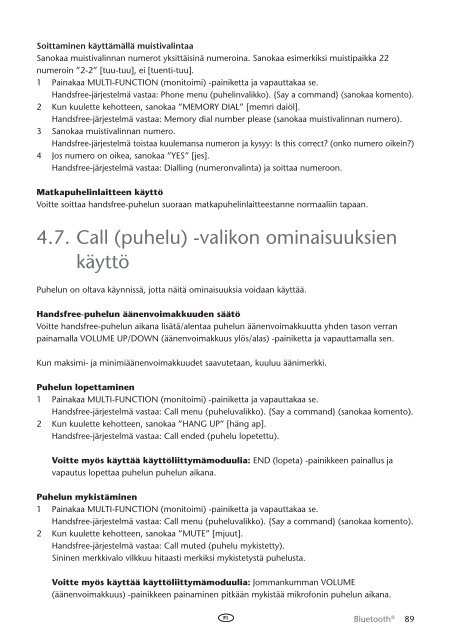 Toyota Bluetooth UIM English Danish Finnish Norwegian Swedish - PZ420-00295-NE - Bluetooth UIM English Danish Finnish Norwegian Swedish - mode d'emploi