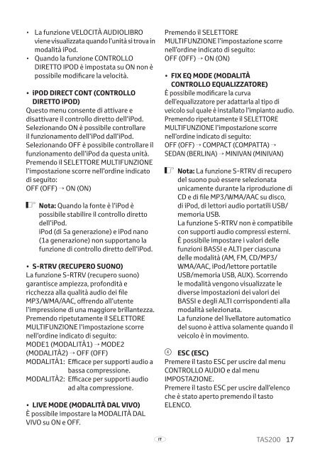 Toyota TAS200 - PZ420-00212-IT - TAS200 (Italian) - mode d'emploi