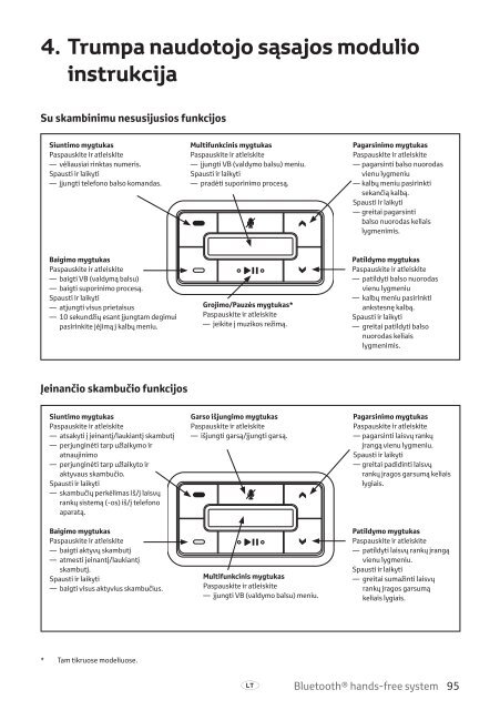 Toyota Bluetooth hands - PZ420-I0291-BE - Bluetooth hands-free system (English, Estonian, Latvian, Lithuanian, Russian ) - mode d'emploi