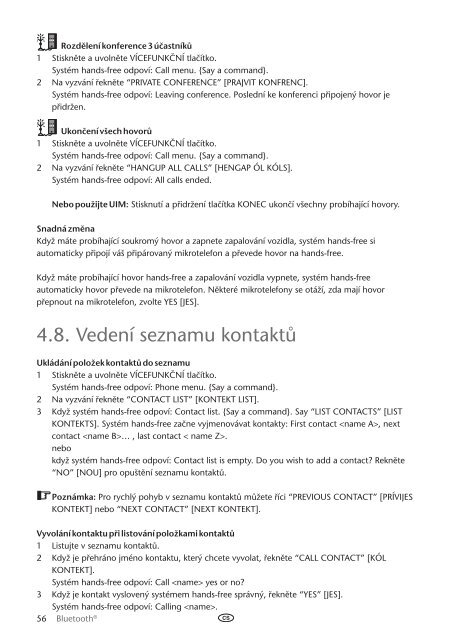 Toyota Bluetooth UIM English Czech Hungarian Polish Russian - PZ420-00292-EE - Bluetooth UIM English Czech Hungarian Polish Russian - mode d'emploi