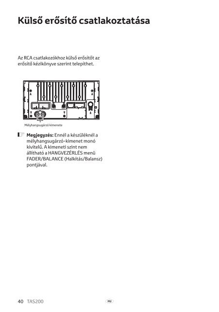 Toyota TAS200 - PZ420-00212-HU - TAS200 (Hungarian) - mode d'emploi