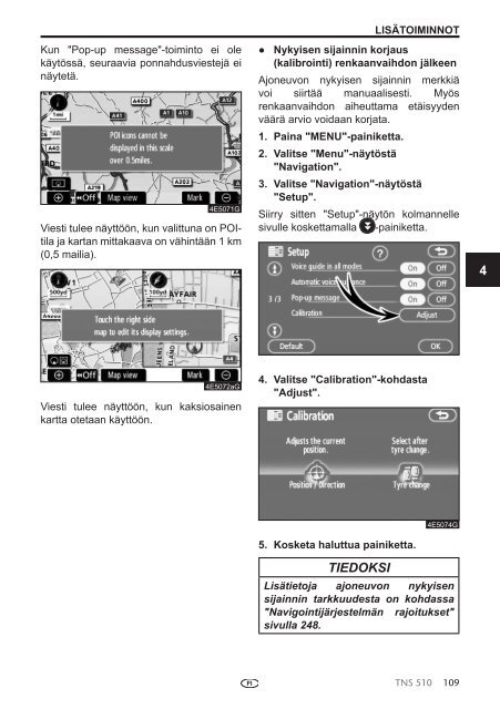 Toyota TNS510 - PZ445-00333-FI - TNS510 (Finnish) - mode d'emploi