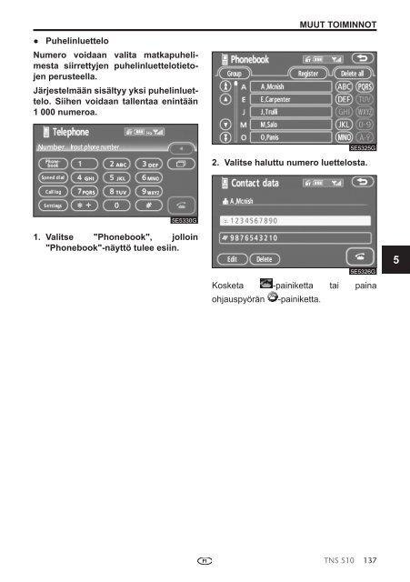 Toyota TNS510 - PZ445-00333-FI - TNS510 (Finnish) - mode d'emploi