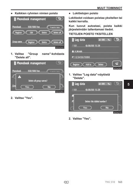 Toyota TNS510 - PZ445-00333-FI - TNS510 (Finnish) - mode d'emploi