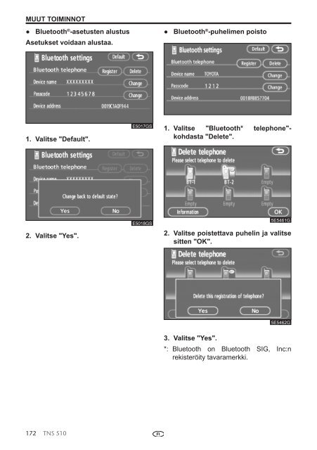 Toyota TNS510 - PZ445-00333-FI - TNS510 (Finnish) - mode d'emploi