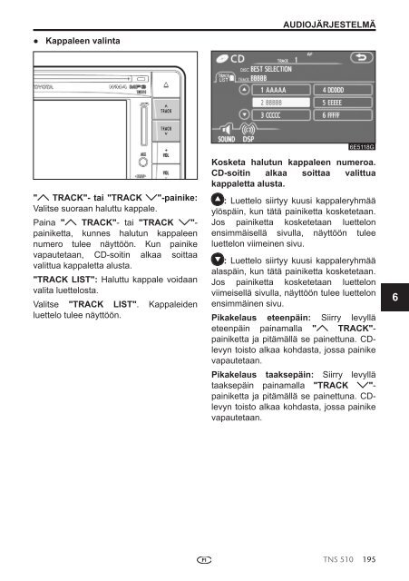 Toyota TNS510 - PZ445-00333-FI - TNS510 (Finnish) - mode d'emploi