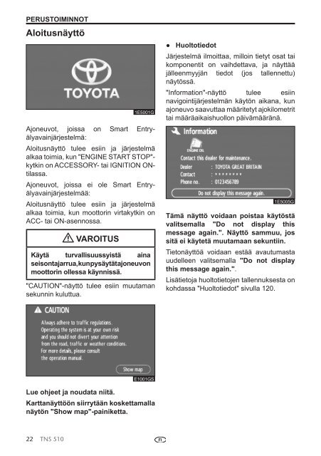 Toyota TNS510 - PZ445-00333-FI - TNS510 (Finnish) - mode d'emploi