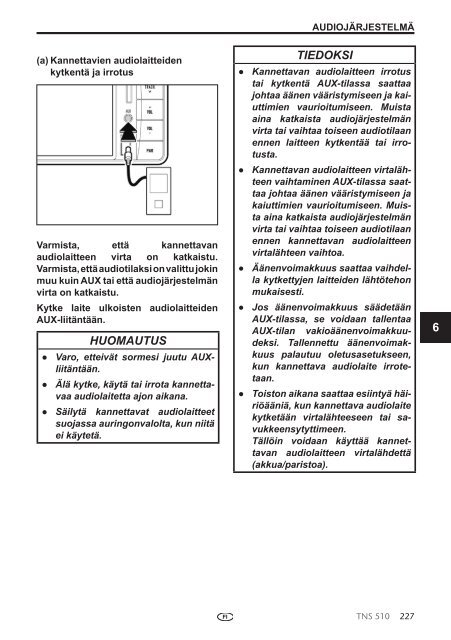 Toyota TNS510 - PZ445-00333-FI - TNS510 (Finnish) - mode d'emploi