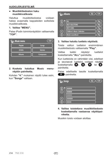 Toyota TNS510 - PZ445-00333-FI - TNS510 (Finnish) - mode d'emploi