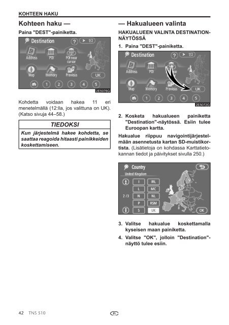 Toyota TNS510 - PZ445-00333-FI - TNS510 (Finnish) - mode d'emploi