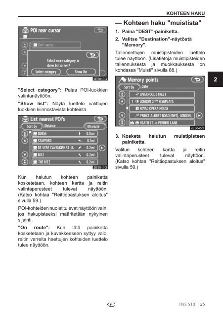 Toyota TNS510 - PZ445-00333-FI - TNS510 (Finnish) - mode d'emploi