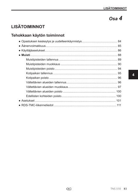 Toyota TNS510 - PZ445-00333-FI - TNS510 (Finnish) - mode d'emploi