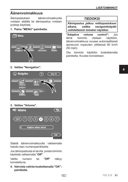 Toyota TNS510 - PZ445-00333-FI - TNS510 (Finnish) - mode d'emploi