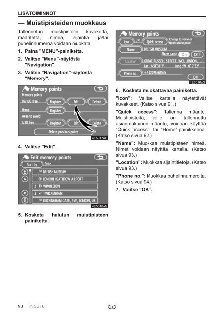 Toyota TNS510 - PZ445-00333-FI - TNS510 (Finnish) - mode d'emploi