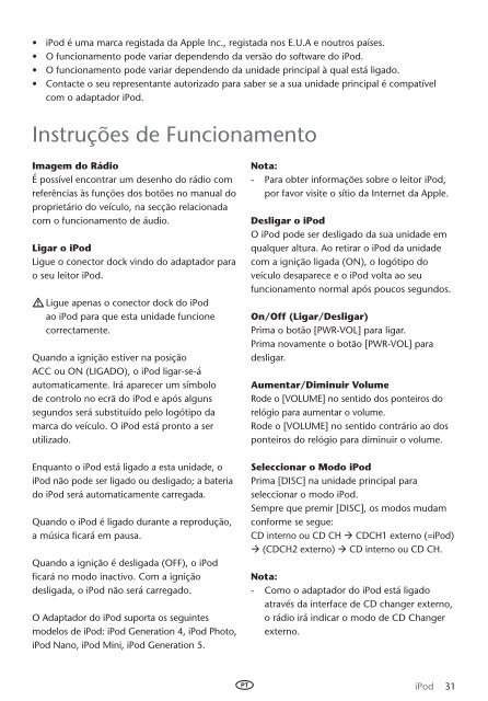 Toyota Ipod Integration Kit Greek, Portuguese, Spanish, Turkish - PZ420-00261-SE - Ipod Integration Kit Greek, Portuguese, Spanish, Turkish - mode d'emploi