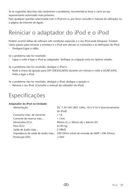 Toyota Ipod Integration Kit Greek, Portuguese, Spanish, Turkish - PZ420-00261-SE - Ipod Integration Kit Greek, Portuguese, Spanish, Turkish - mode d'emploi