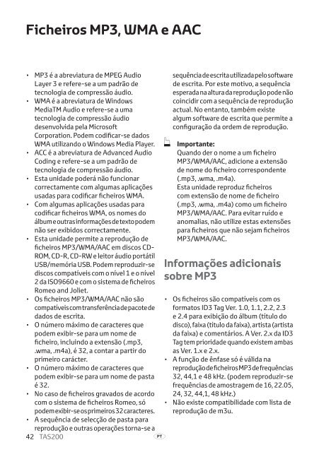 Toyota TAS200 - PZ420-00212-PT - TAS200 (Portuguese) - mode d'emploi