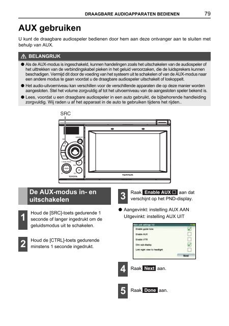 Toyota TNS410 - PZ420-E0333-NL - TNS410 - mode d'emploi