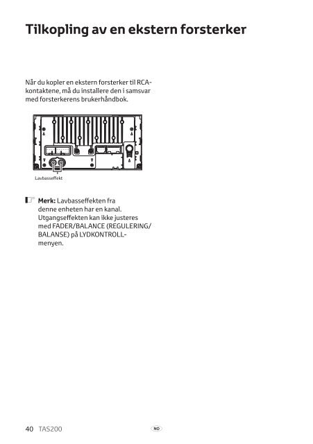 Toyota TAS200 - PZ420-00212-NO - TAS200 (Norwegian) - mode d'emploi